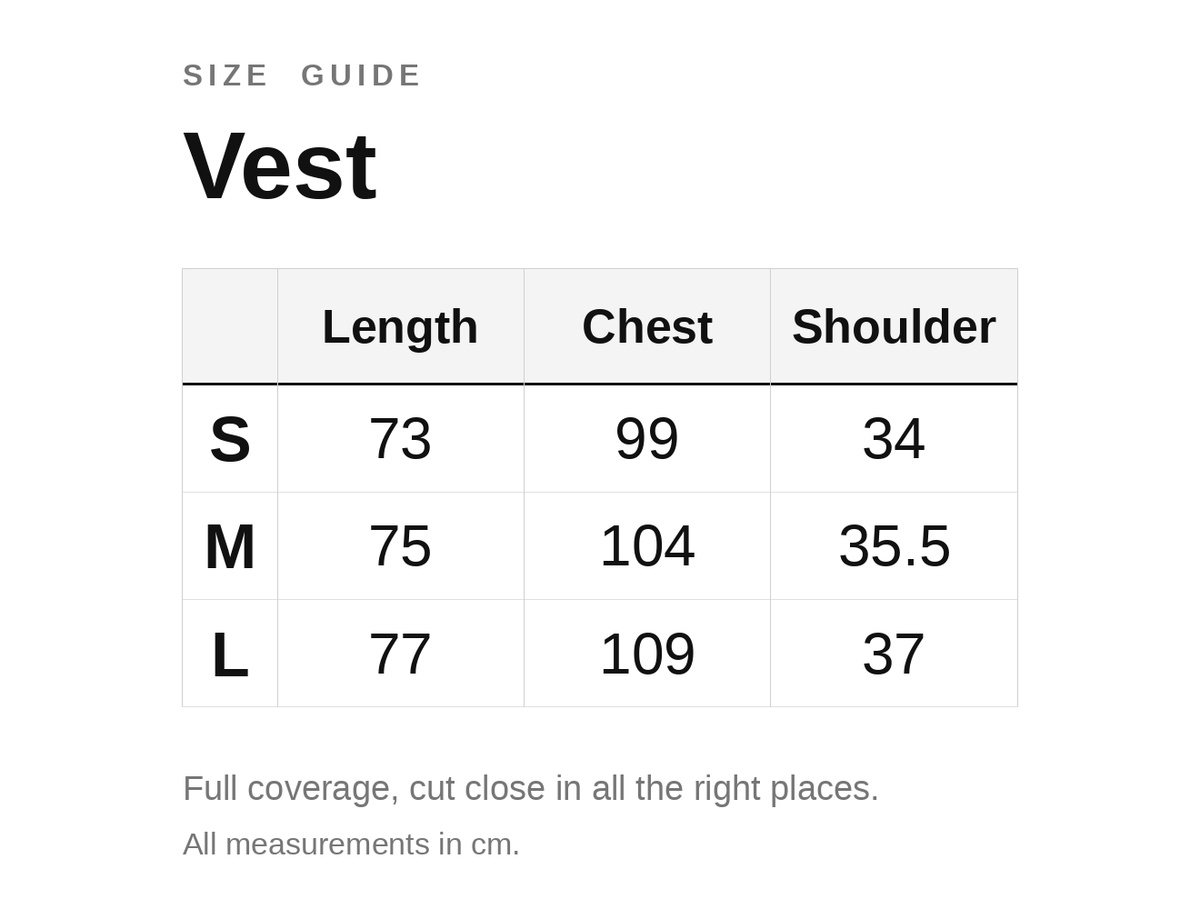 Size guide