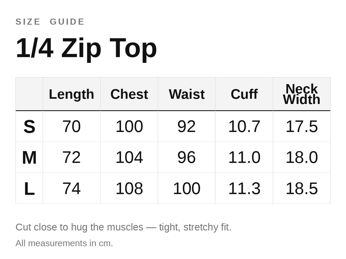 Size guide