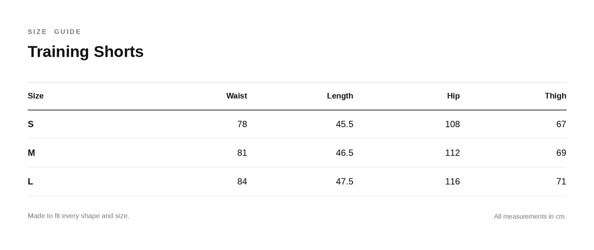 Size guide