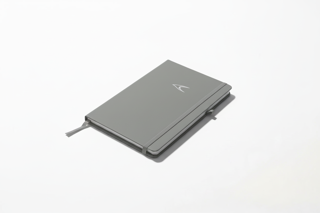 Grey A5 Notebook - PU Leather